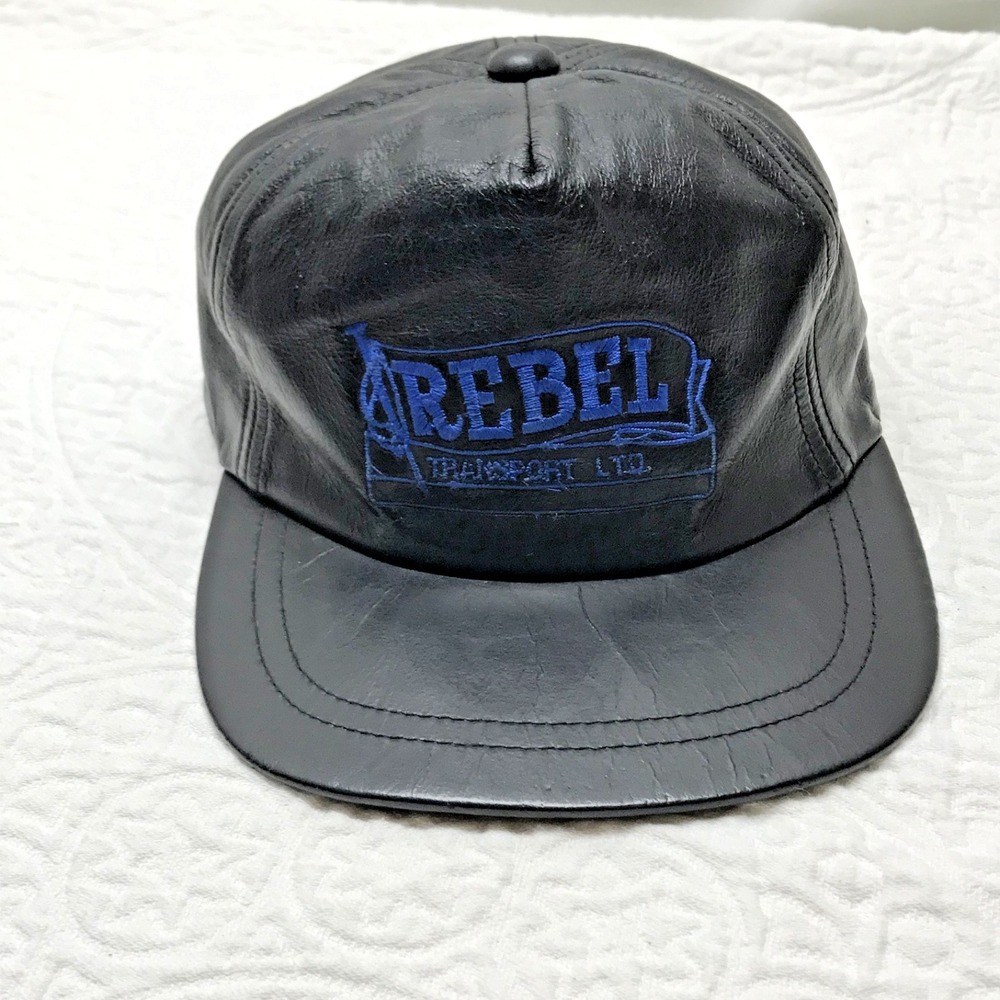 Vintage Genuine Leather Motorcycles‎ Cap Hat Western Concepts REBEL Biker Bike